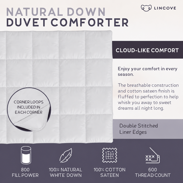 100% European Down Comforter Duvet Insert