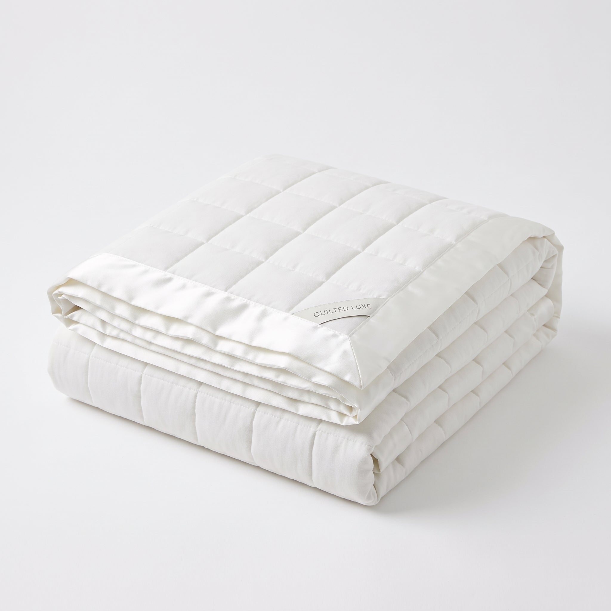 2s Complement Method Satin Trim White Duck Down Blanket | Lincove