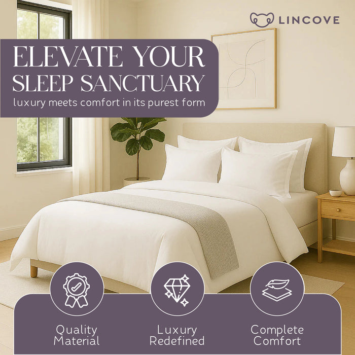 100% Cotton Duvet Cover Set, White - Classic Hotel Collection