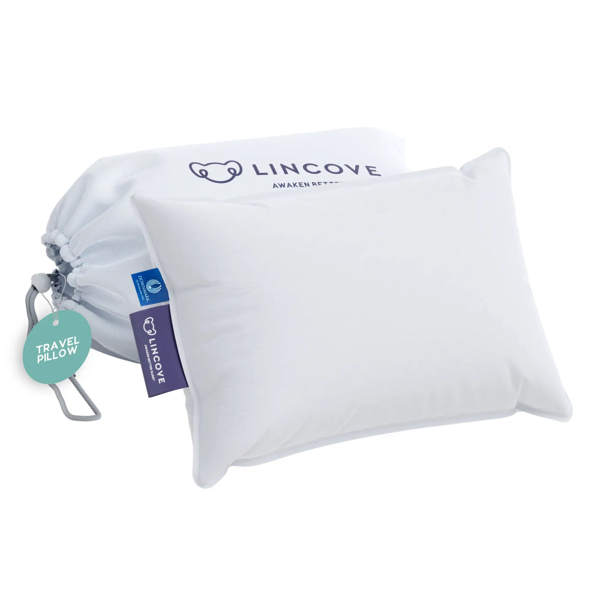 Down And Feather Travel Pillow - Made In Canada