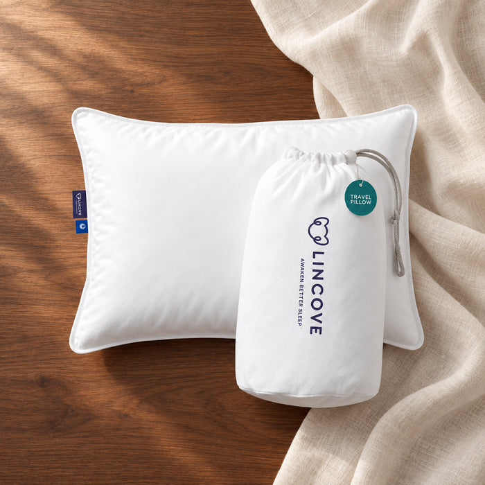 Down And Feather Travel Pillow - Made In Canada