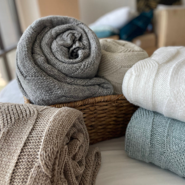 Faux Cashmere Cable Throw