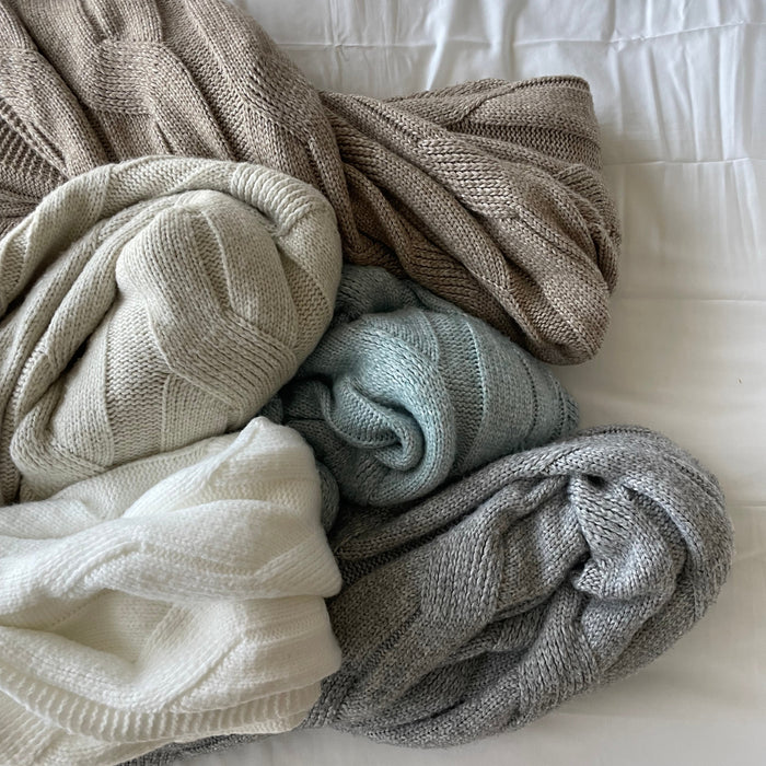 Faux Cashmere Cable Throw