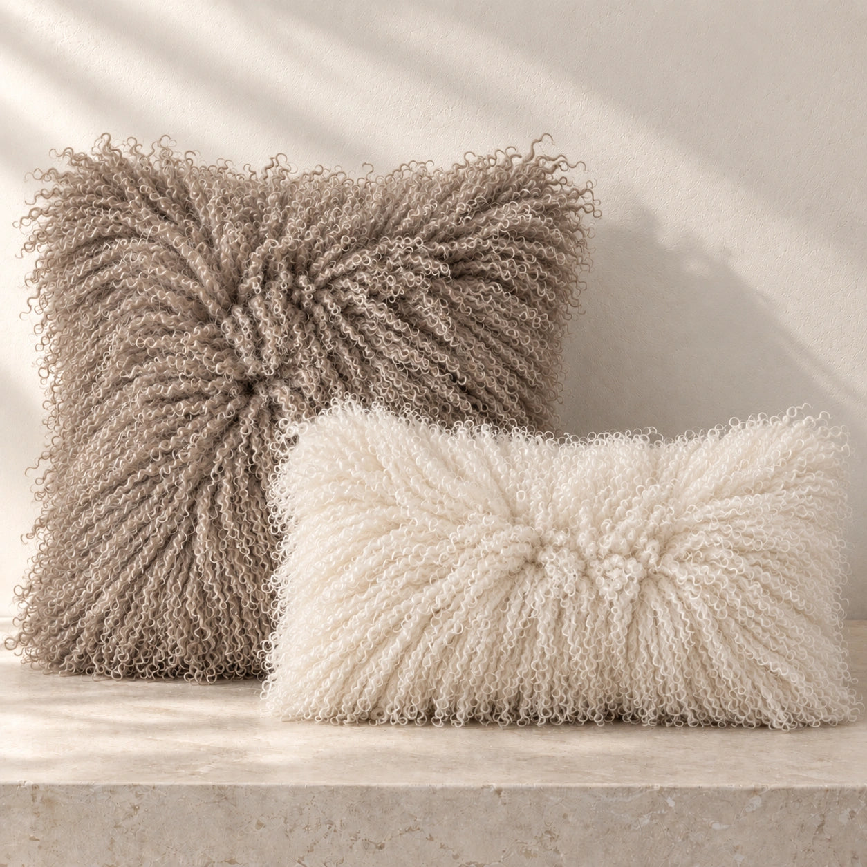 Tibetan Curly Sheepskin Pillow