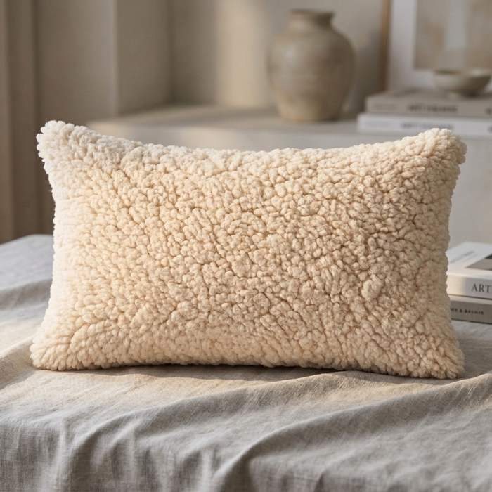 Crossbreed Curly Sheepskin Pillow