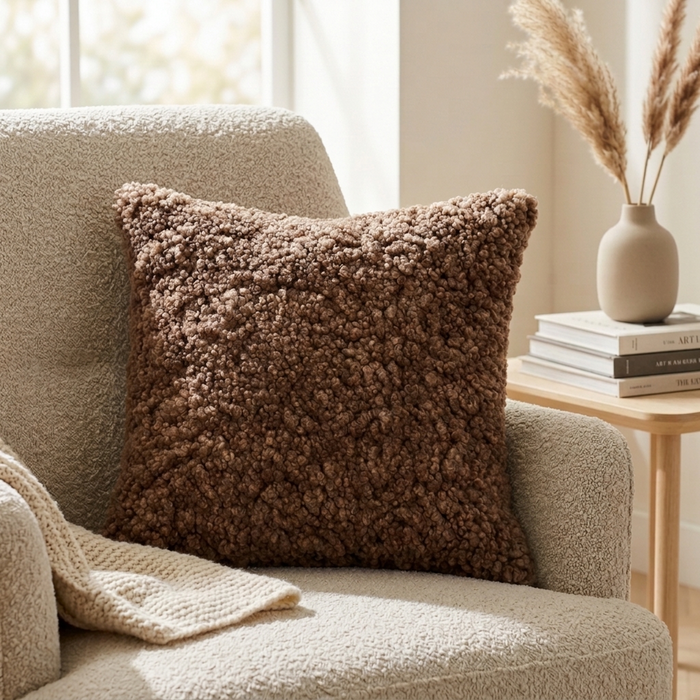 Crossbreed Curly Sheepskin Pillow