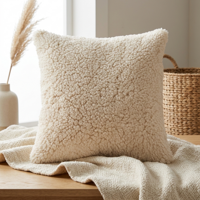 Crossbreed Curly Sheepskin Pillow